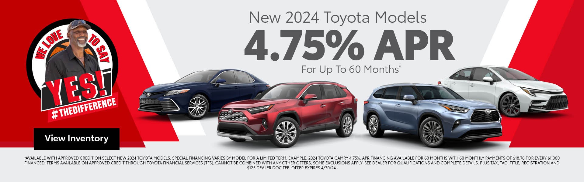 Special APR on New Toyota Models in El Dorado AR 