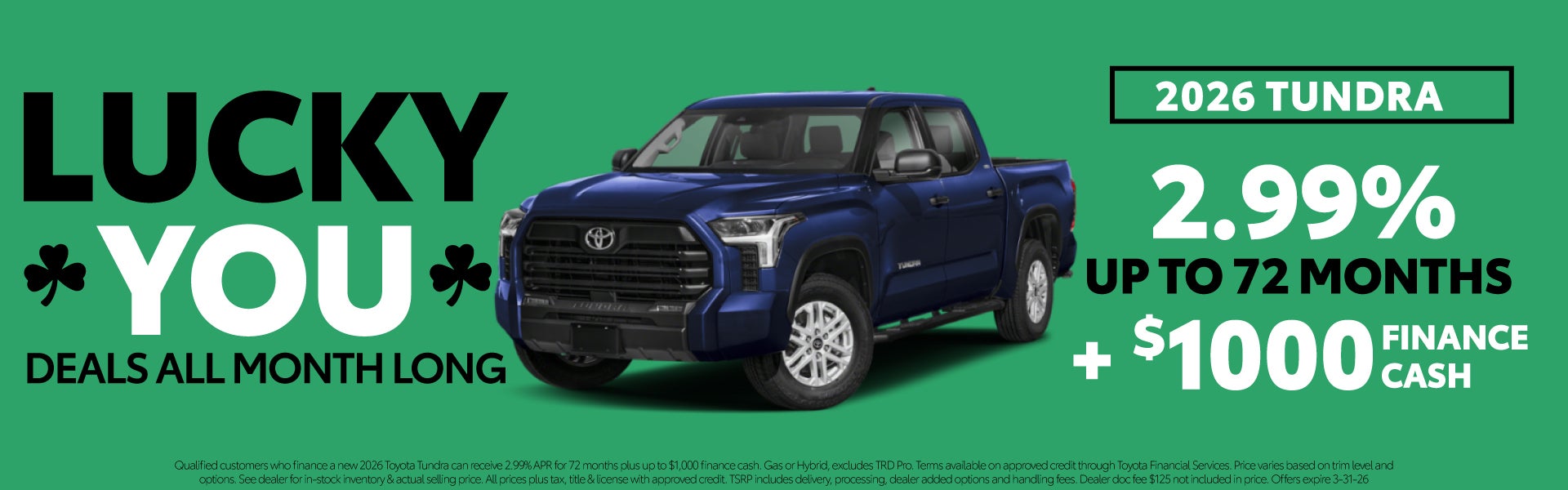 2026 Toyota Tundra 2.99% up to 72 Months