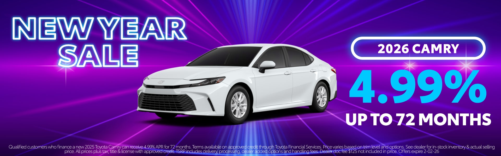 2026 CAMRY 4.99% UPTO 72 MONTHS